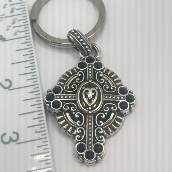 Brighton cross key fob  Black gold silver  NWoutlet tag - Picture 4 of 8